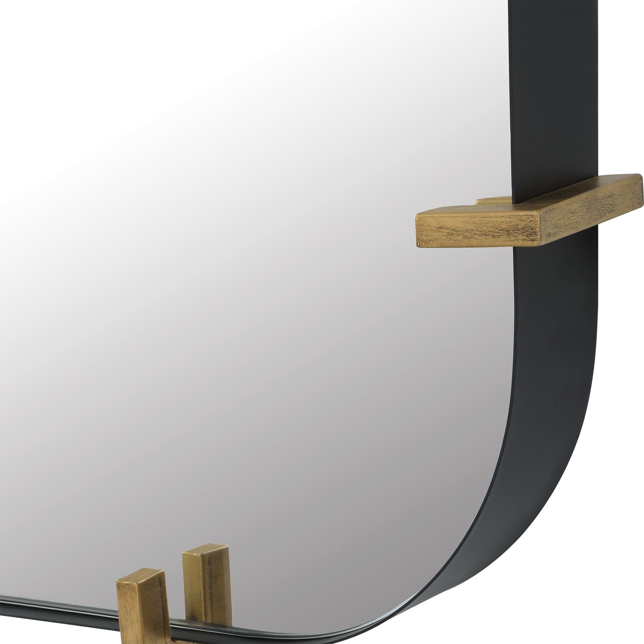 Pali 47.5 X 27.13 inch Black Iron and Antiqued Brushed Gold Mirror