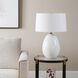 Avery 24.5 inch 150 watt White Crackled Glaze and Antique Brass Table Lamp Portable Light