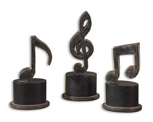 Music Notes Aged Black Decorative Accents