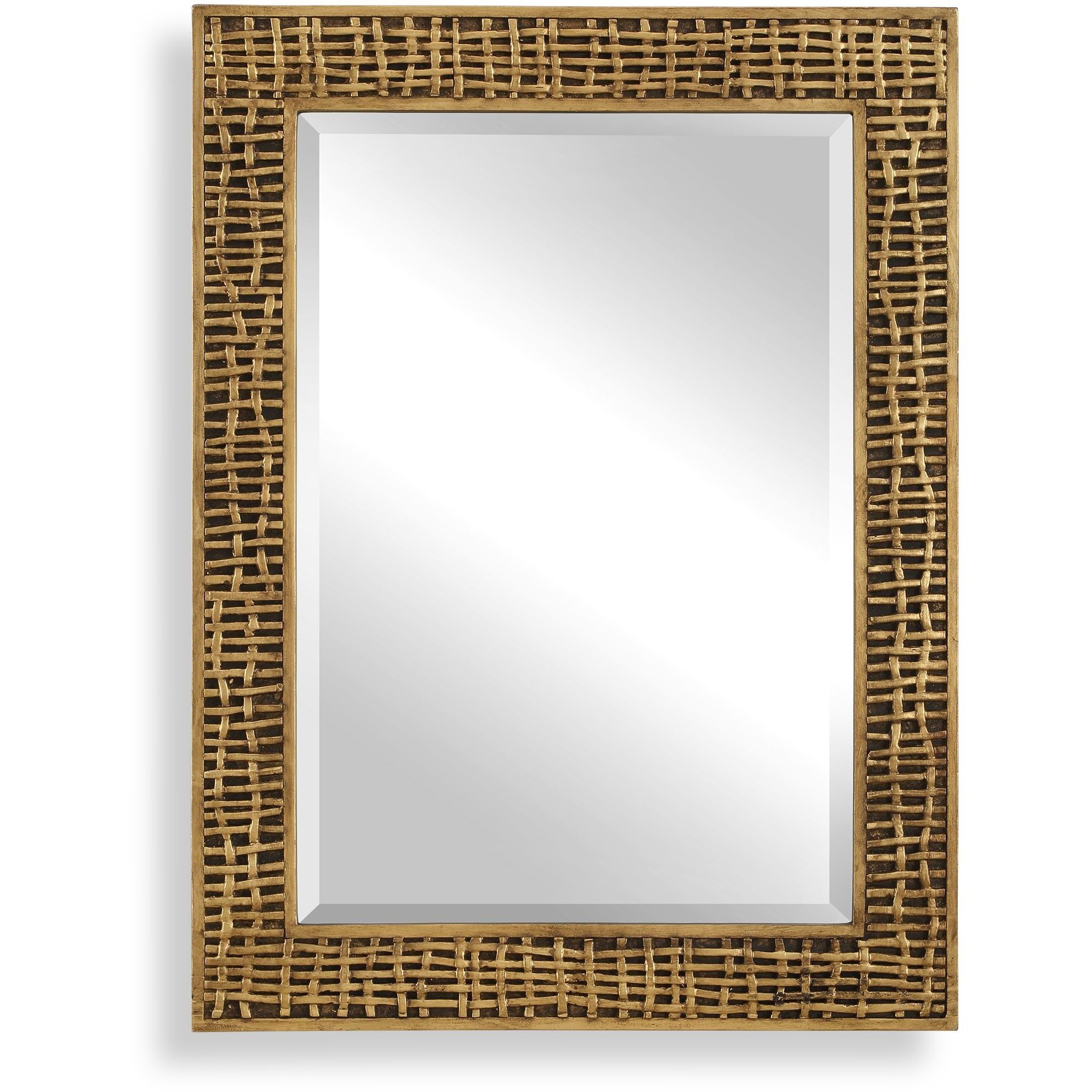 Woven In Time 39.75 X 29.5 inch Antiqued Gold Leaf Mirror