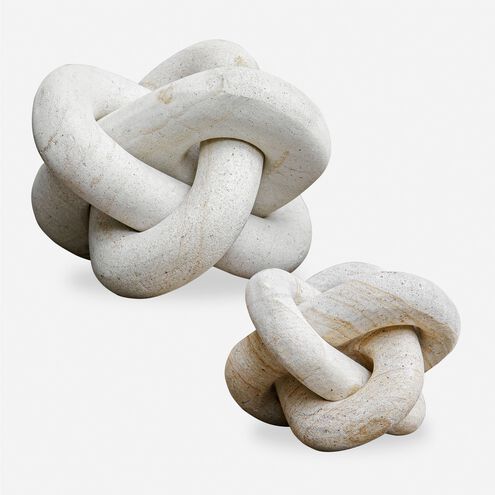 Limestone Link 7.25 X 7.25 inch Sculptures, Set of 2