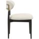 Moxie Matte Black and Brushed Brass and Off White Armless Dining Chairs, Set of 2
