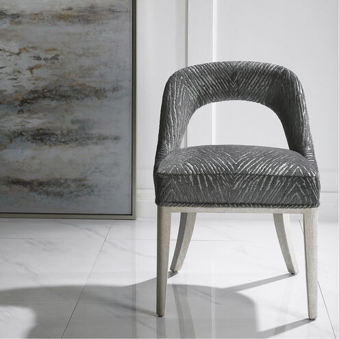 Amalia Charcoal and Light Gray with Off-White Accent Chairs, Set of 2