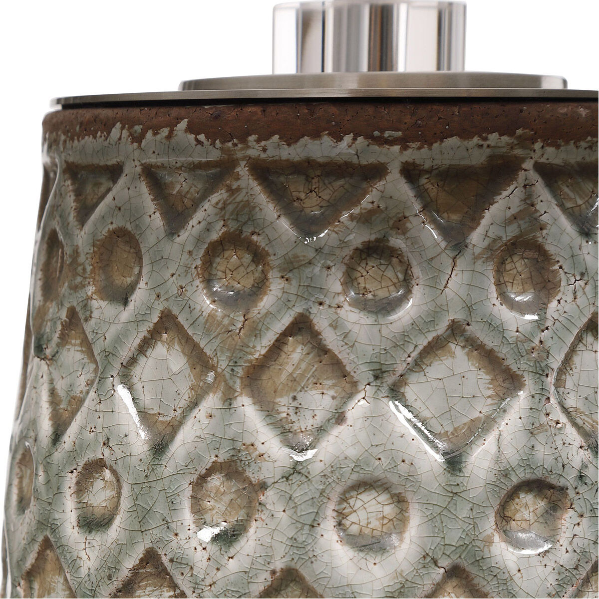 Cetona 20 inch 150.00 watt Distressed Blue-Gray Crackle and Brushed Nickel Table lamp Portable Light