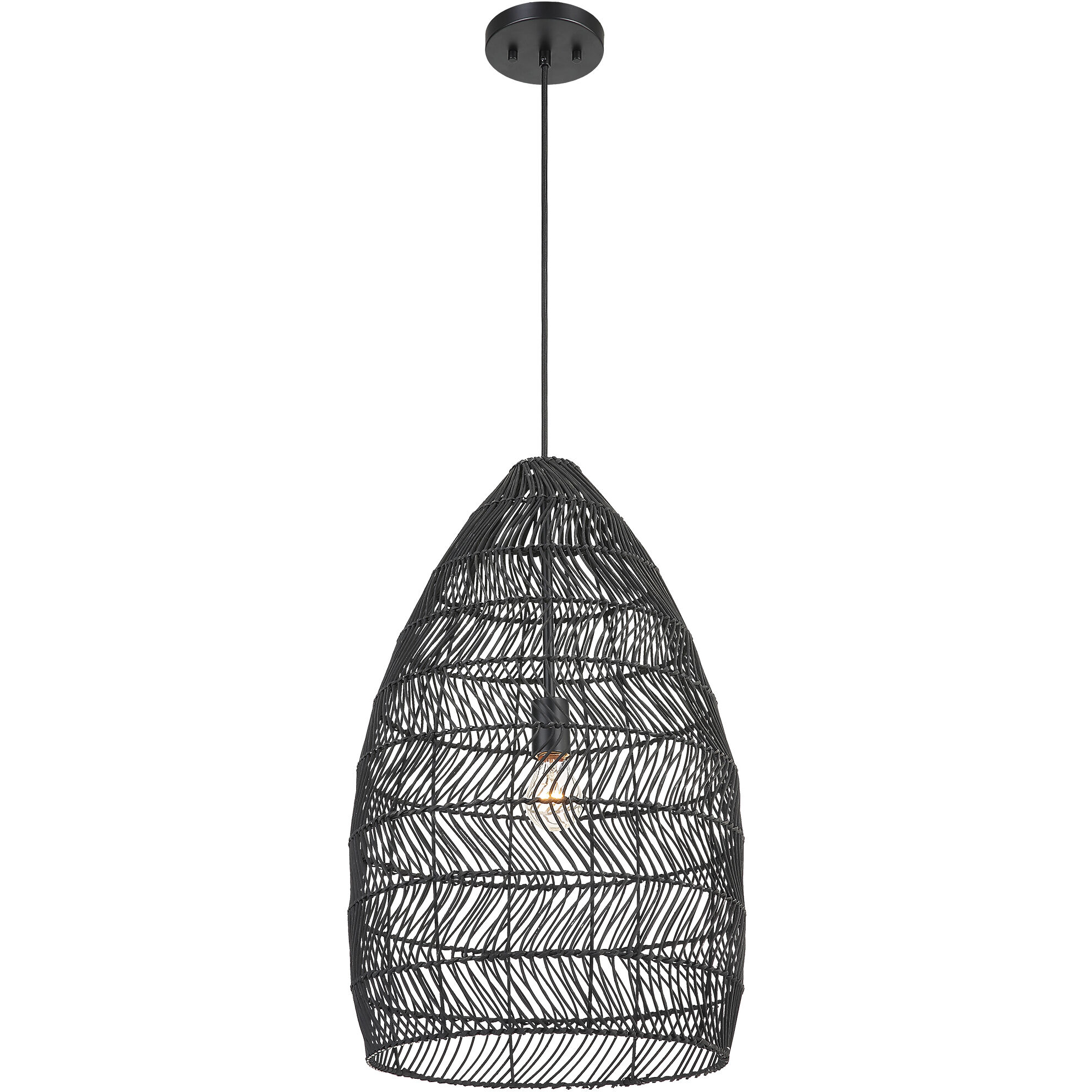Nandi 1 Light 15 inch Matte Black Pendant Ceiling Light