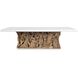 Stonewood 108 X 30 inch White and Teak Wood Indoor Outdoor Ping-Pong Dining Table