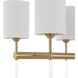 Awyr 8 Light 43.5 inch Warm Brass Linear Chandelier Ceiling Light