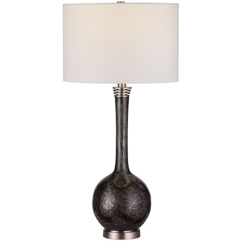 Cosmos 46 inch 150.00 watt Ebony and Charcoal Bubble Glass and Brushed Nickel Buffet Lamp Portable Light