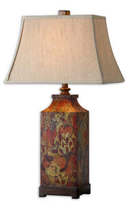 Colorful Flowers 32 inch 150 watt Colorful Flower Print Table Lamp Portable Light