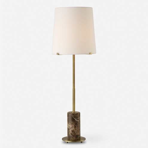 Sepia 36 inch 100.00 watt Brown Marble and Antique Brass Buffet Lamp Portable Light