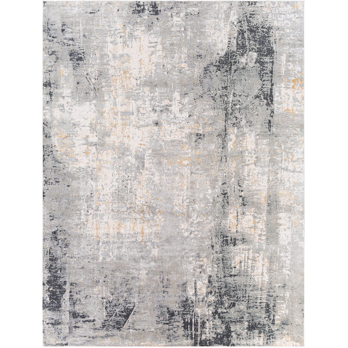 Paoli 123 X 94 inch Light Gray/Off-White/Charcoal/Mustard Rug, 8ft x 10ft