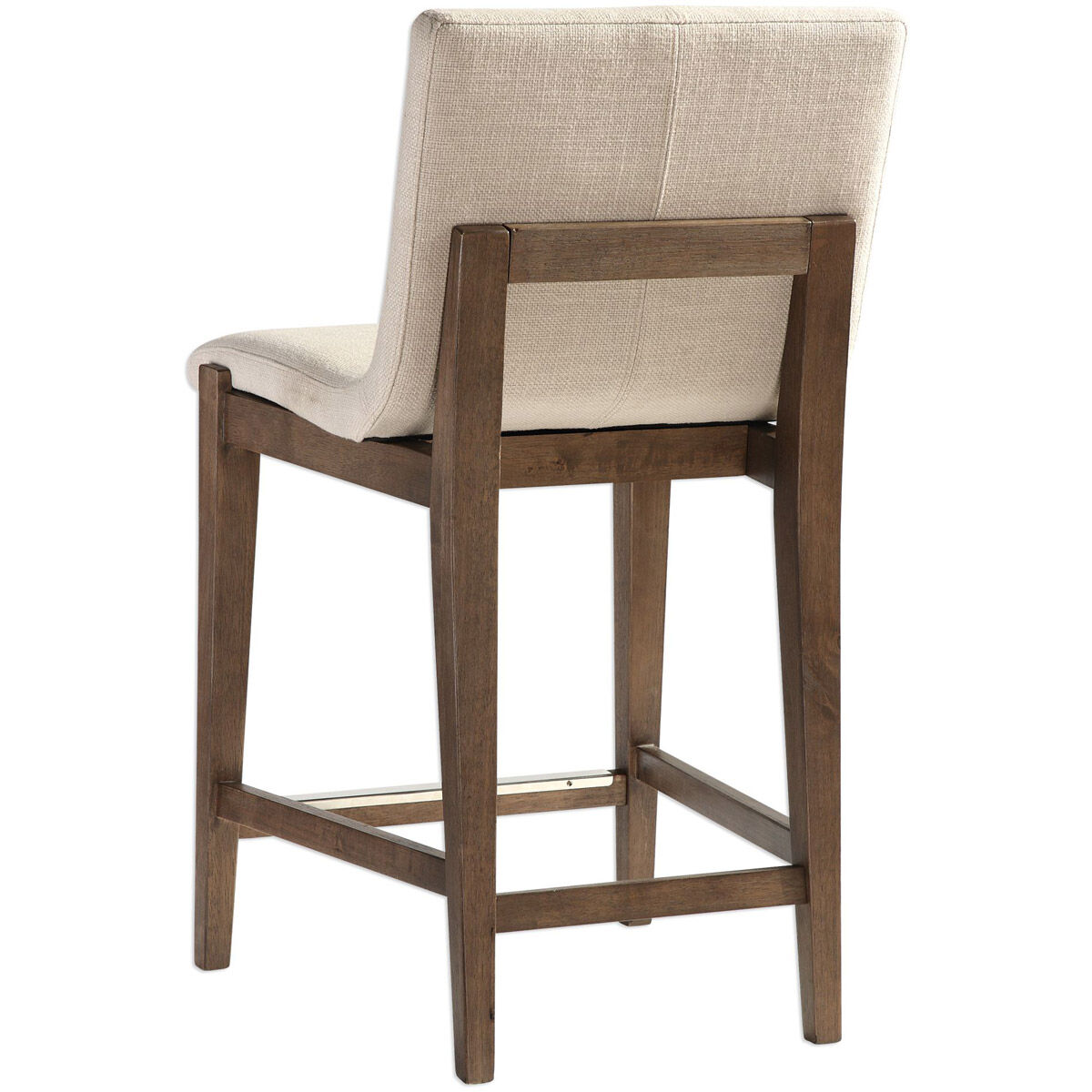 Klemens 38.5 inch Neutral Linen Fabric with Light Walnut Counter Stool