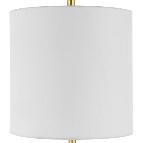Turret 30 inch 150.00 watt Brushed Gold and White Marble Buffet Lamp Portable Light