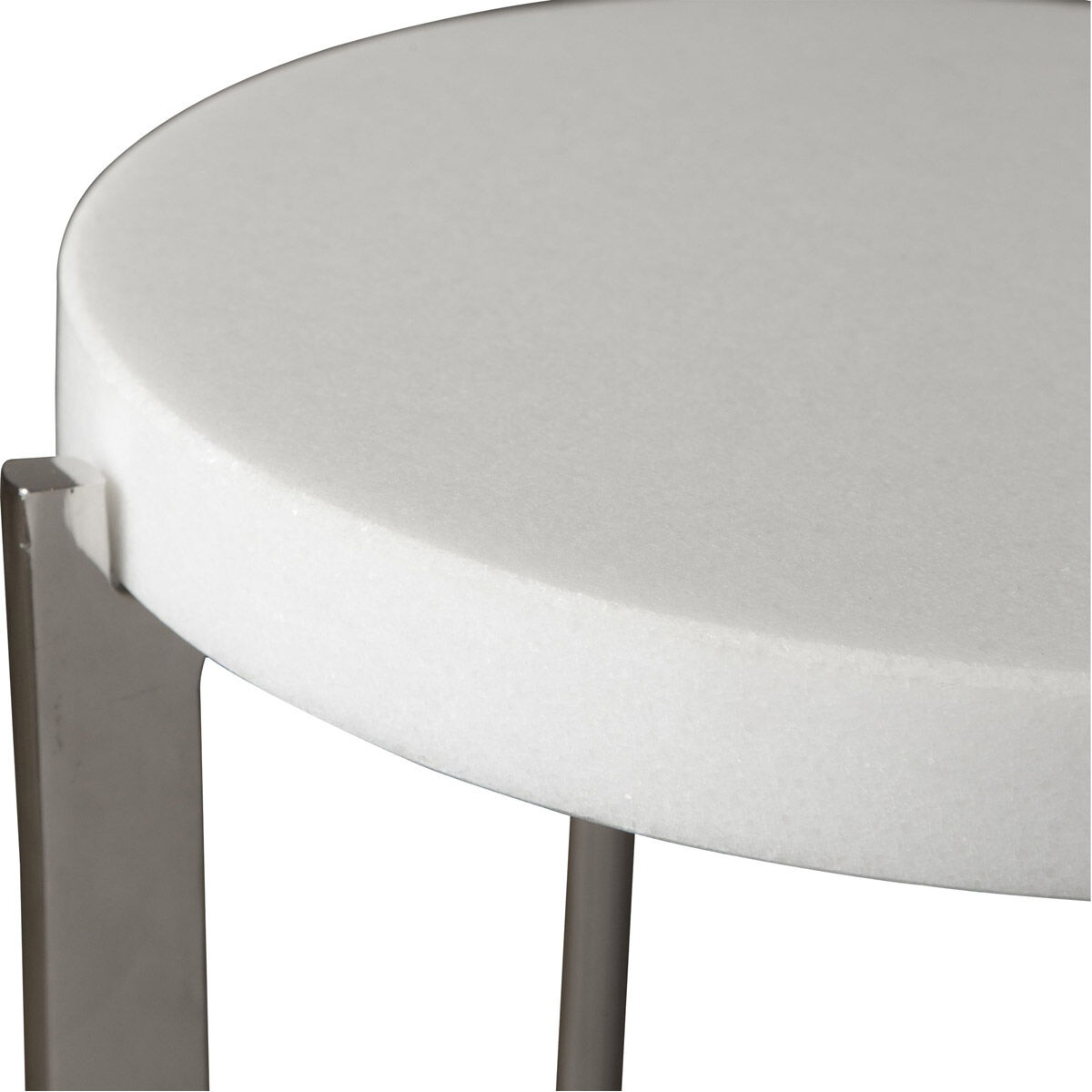 Waldorf 25 X 12 inch White Marble and Polished Nickel Drink Table