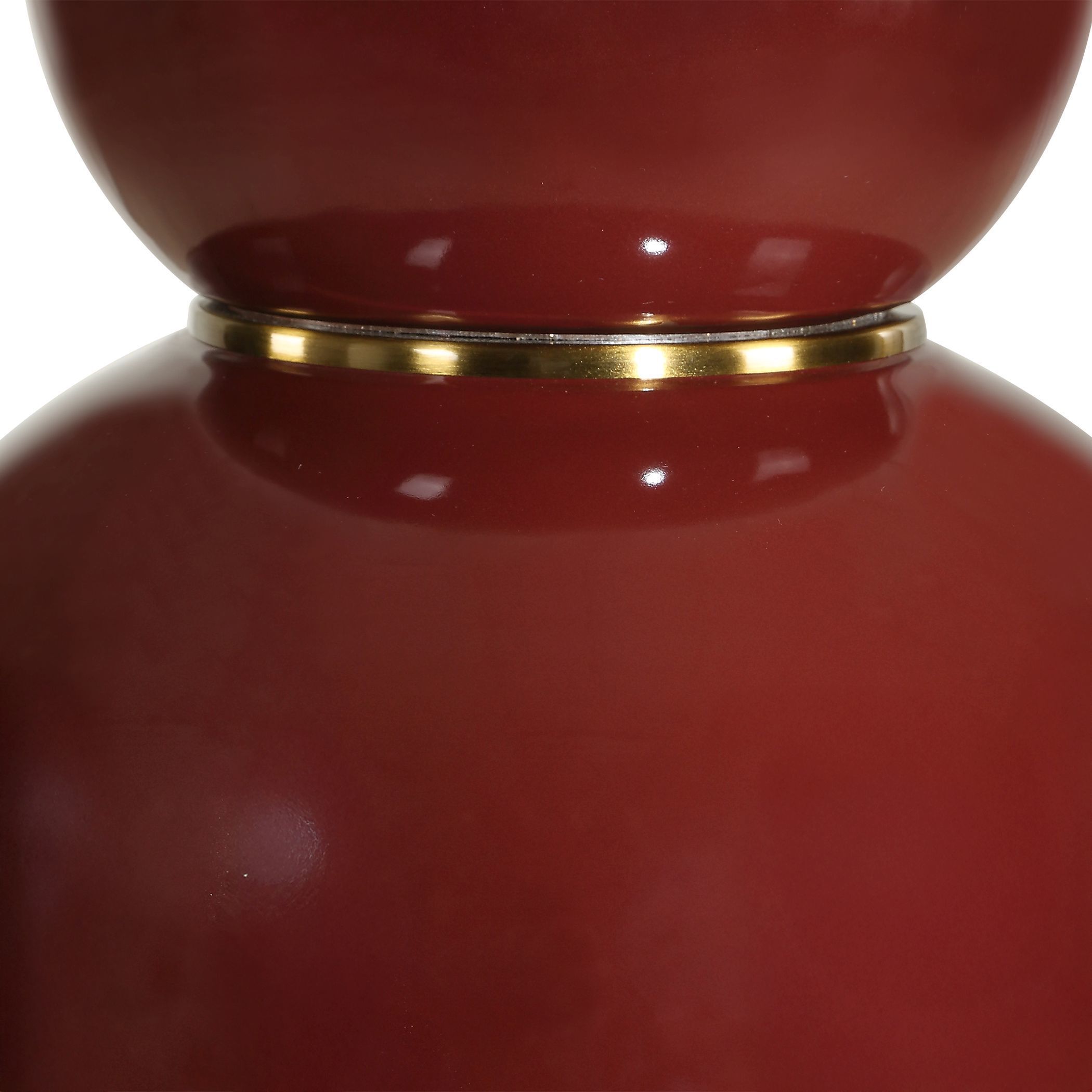 Gourd 30.5 inch 150 watt Burgundy Glaze and Antiqued Brass Table Lamp Portable Light