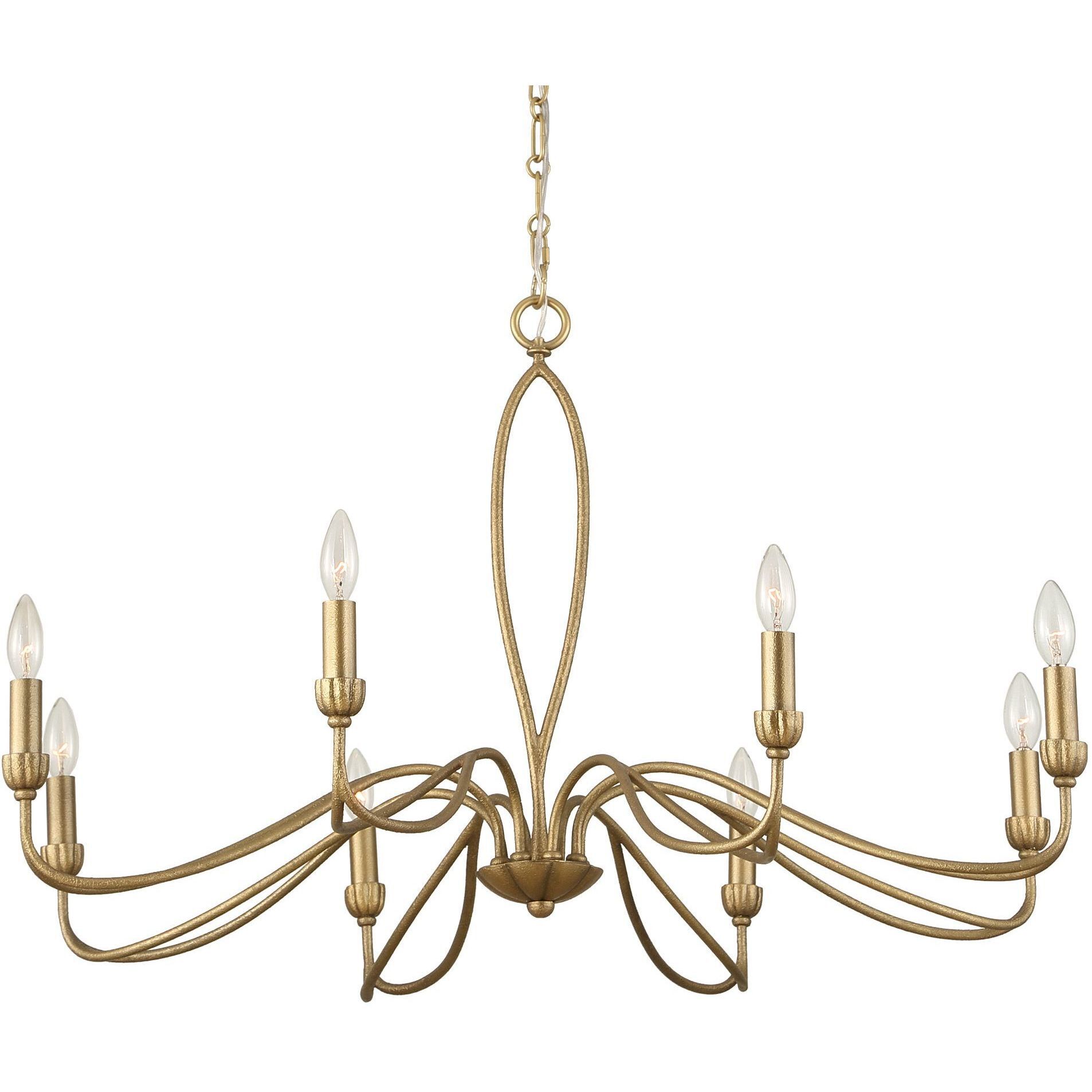 Corella 8 Light 40 inch Textured Soft Gold Chandelier Ceiling Light