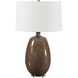 Vinson 29.5 inch 150 watt Mottled Glossy Brown Glaze and Antique Brass Table Lamp Portable Light