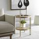 Elise 23 X 22 inch Light Oak and Brushed Brass Side Table