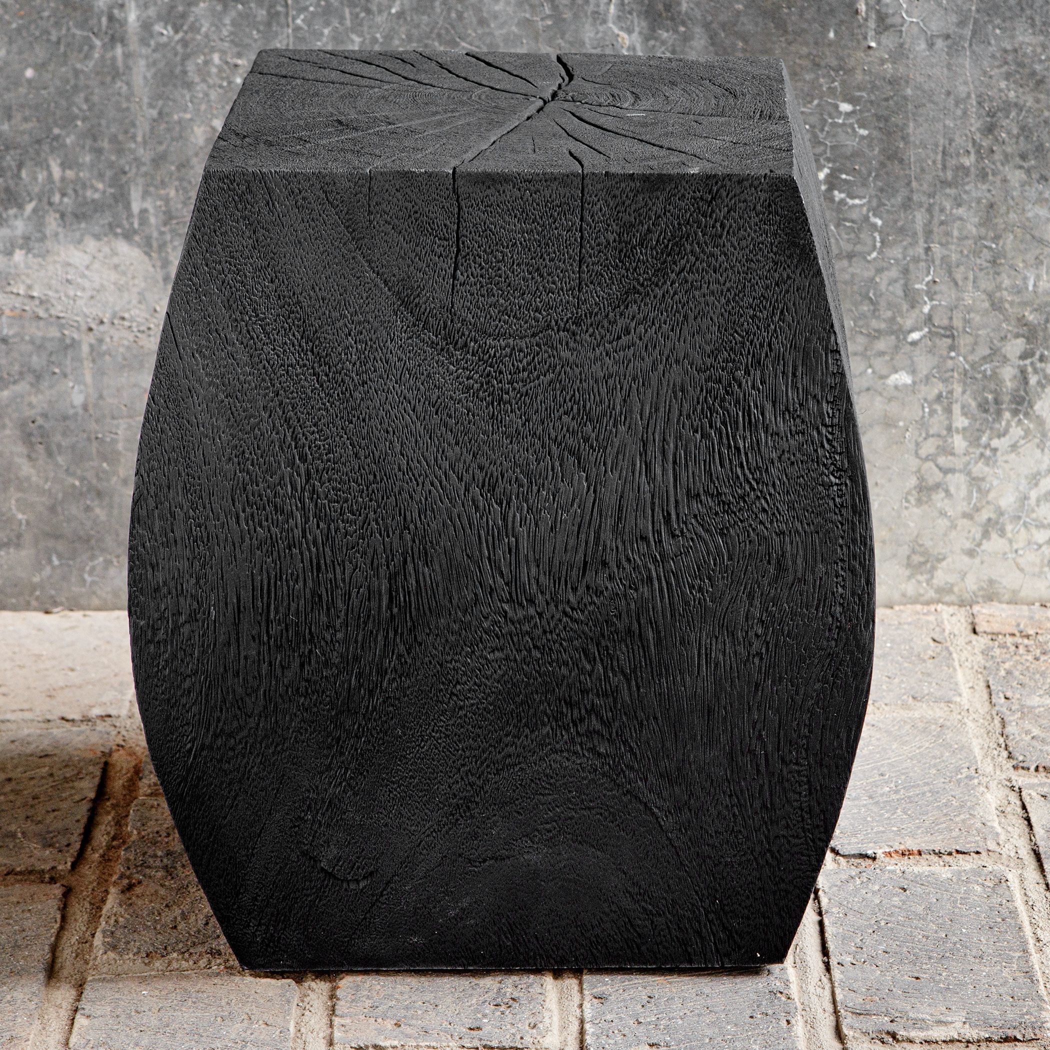 Grove 17 inch Rustic Black Accent Stool