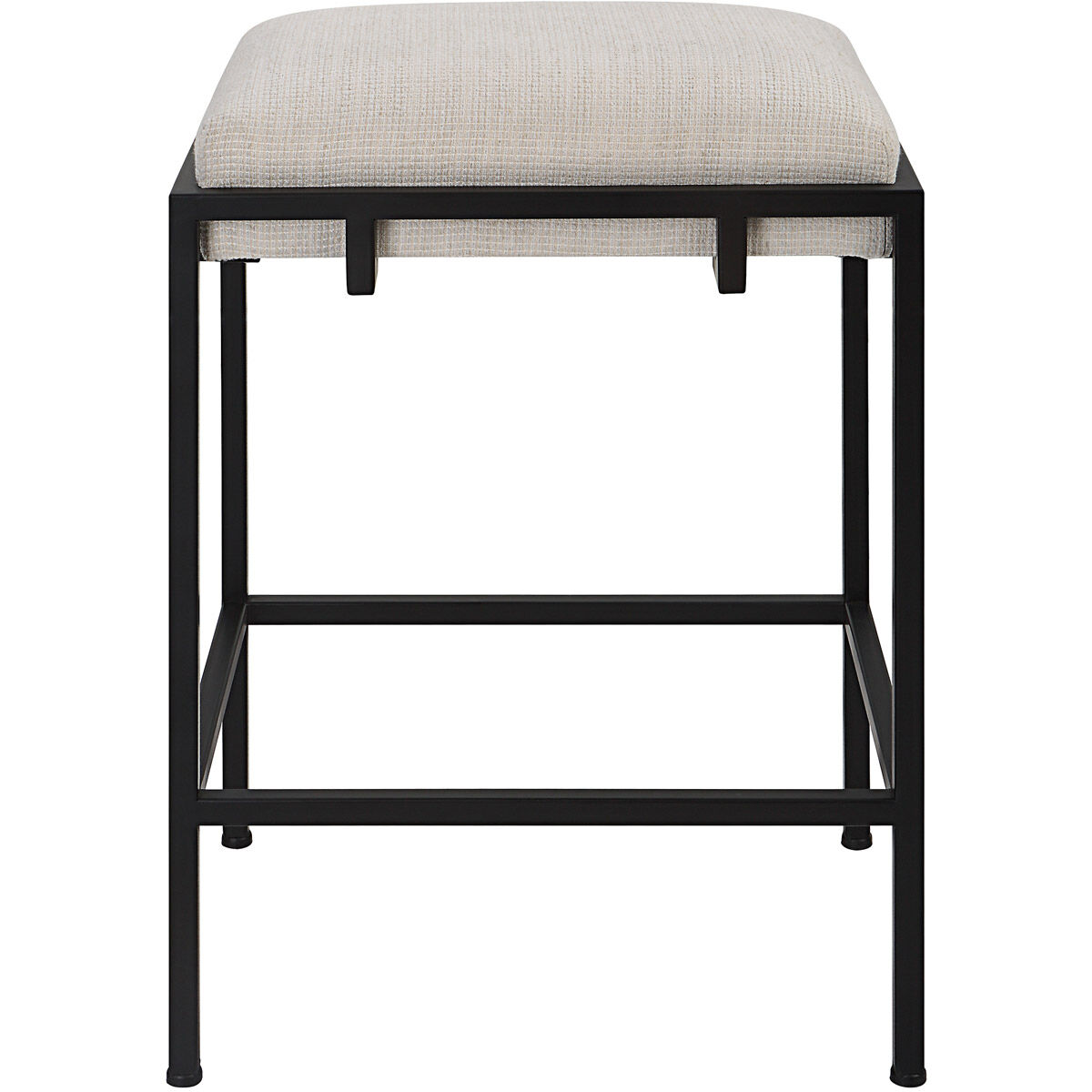 Paradox 27 inch Matte Black and White Waffle Textured Polyester Counter Stool