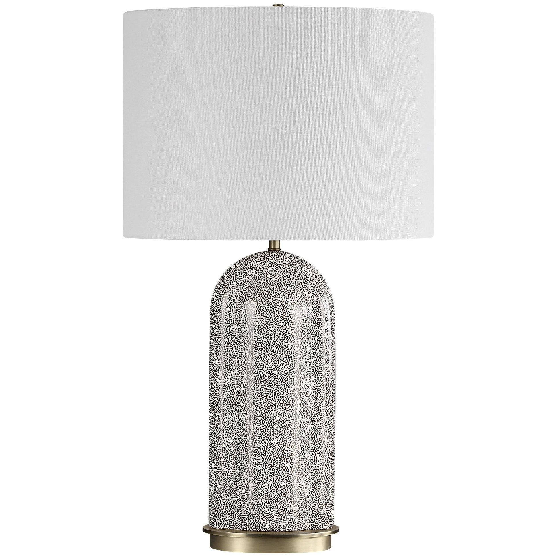 Dapple 29.5 inch 150.00 watt White Dapple on Dark Chocolate and Brushed Antique Brass Table Lamp Portable Light