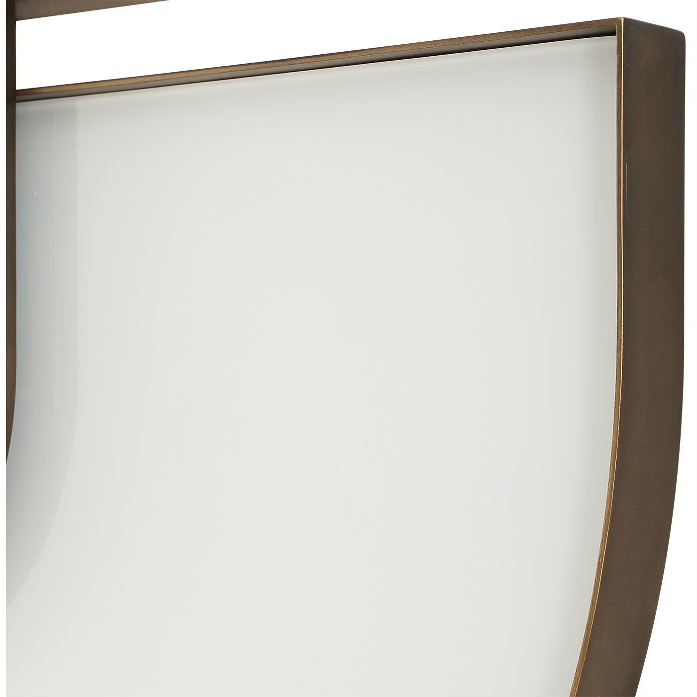 Encase 30.5 X 23.5 inch White Glass and Antique Gold Mirror