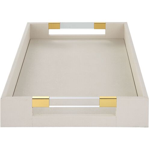 Wessex White Faux Shagreen with Acrylic and Brass Tray
