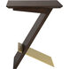 Breakthrough 22 X 17.25 inch Brushed Brass and Deep Brown Accent Table