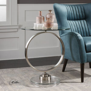 Dixon 27 X 24 inch Brushed Nickel Plated Iron End Table