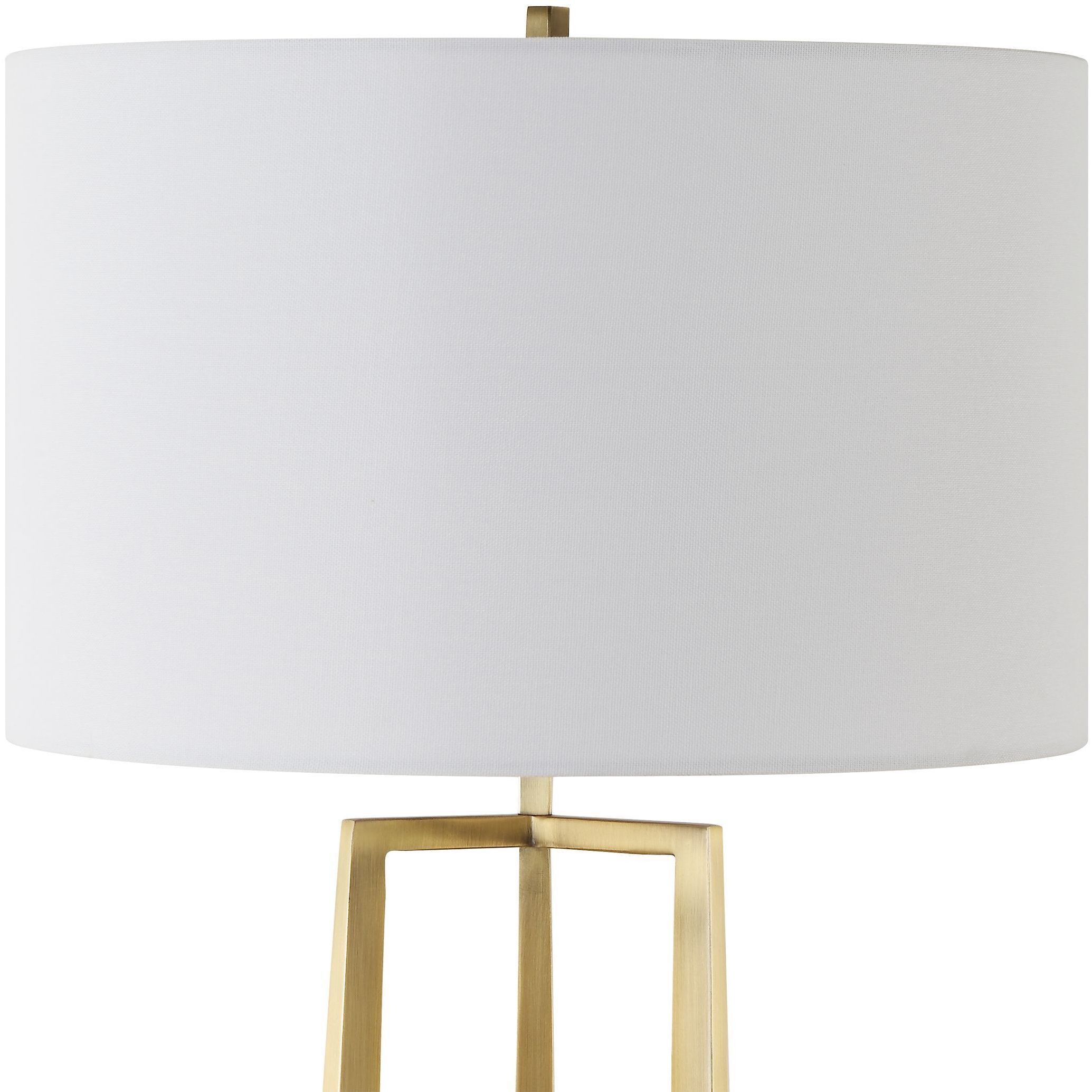 Crossroads 32.5 inch 150.00 watt Antique Brass and Black Marble Table Lamp Portable Light