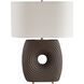 Geno 22.63 inch 150 watt Coffee Brown Matte Glaze and Antique Brass Table Lamp Portable Light