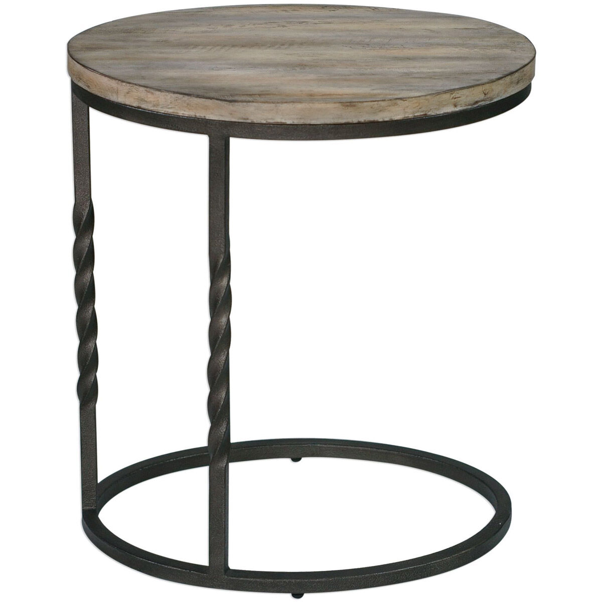 Tauret 23 X 20 inch Textured Aged Steel and Weathered Ivory Side Table