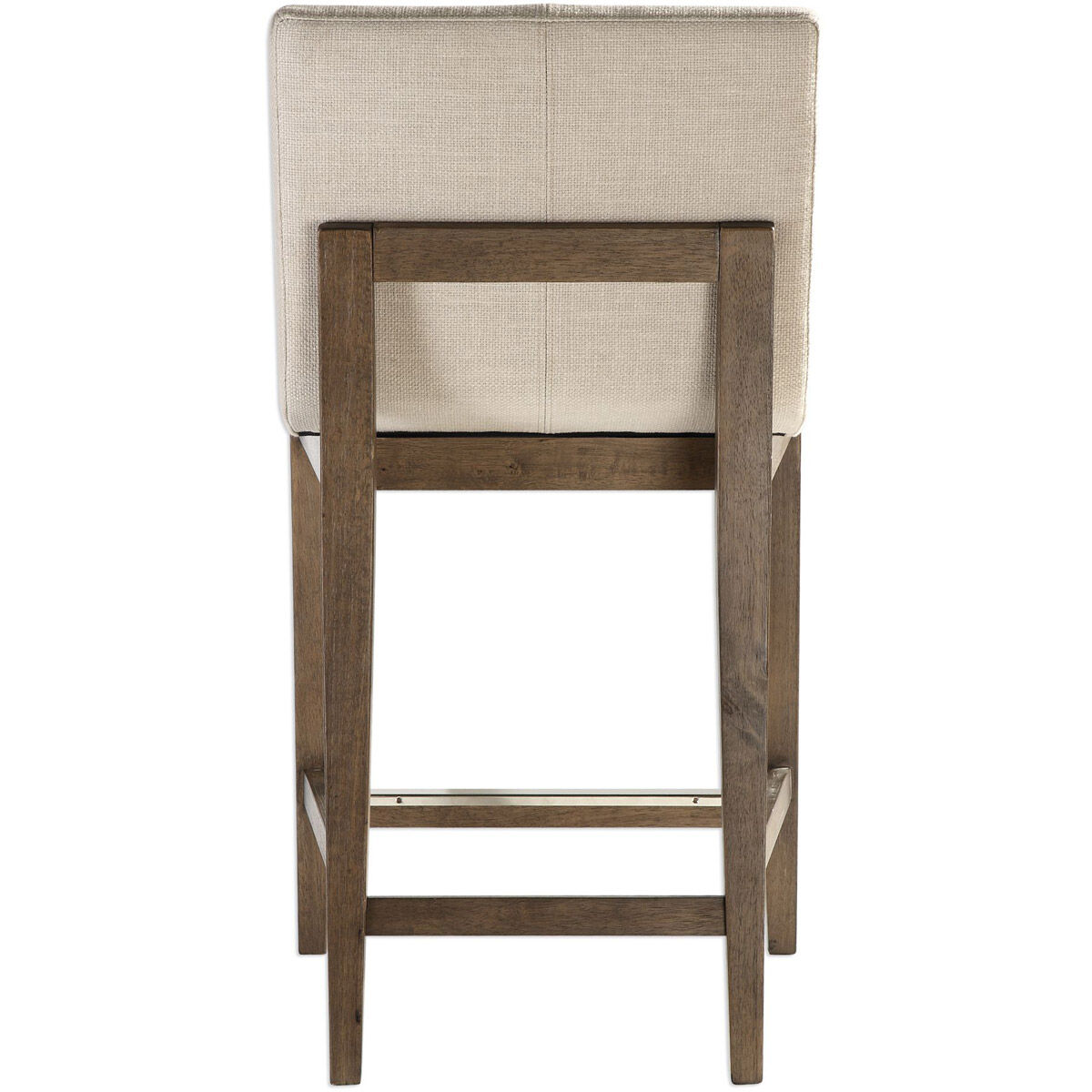 Klemens 38.5 inch Neutral Linen Fabric with Light Walnut Counter Stool