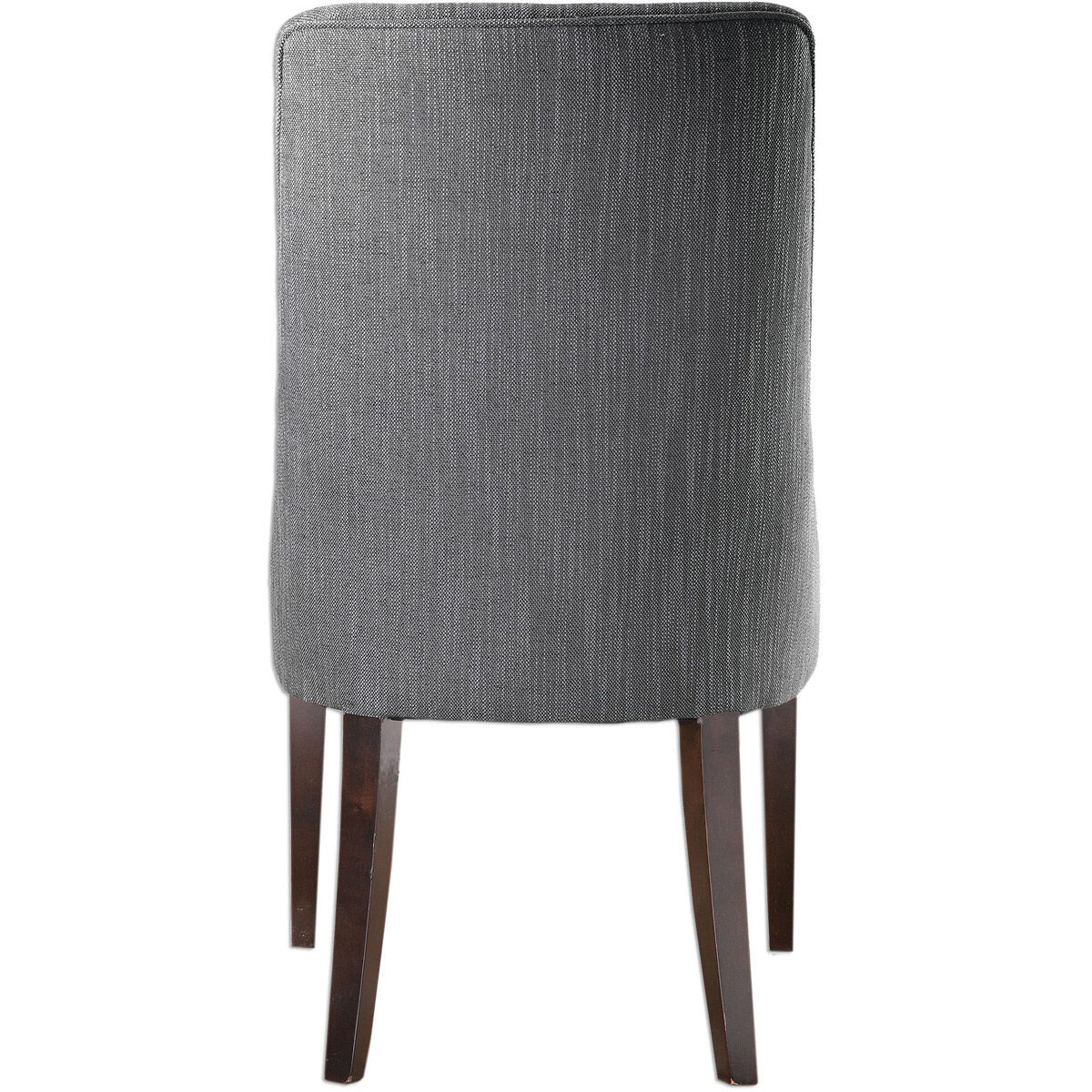 Patamon Charcoal Gray and Dark Walnut Armless Chairs, Set of 2