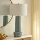 Claudin 37.75 inch 150 watt Glossy Aqua Blue Glaze and Antique Brass Table Lamp Portable Light