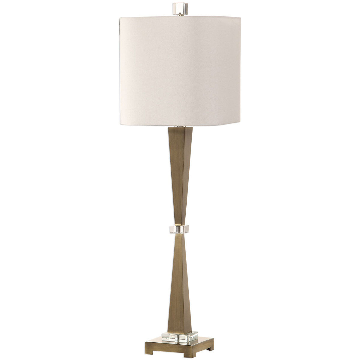 Niccolai 37 inch 150 watt Antique Brushed Nickel and Crystal Table Lamp Portable Light