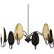 Warwick 6 Light 41.5 inch Black and Gold Textured Chandelier Ceiling Light