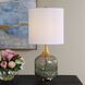 Glenn 20.75 inch 150 watt Smokey Fern Green Translucent Glass and Antique Brass Table Lamp Portable Light