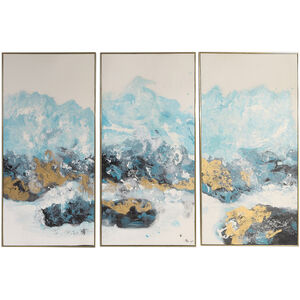 Crashing Waves 48 X 24 inch Abstract Art, Set of 3