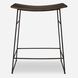 Thura 26 inch Walnut and Dark Gunmetal Counter Stool