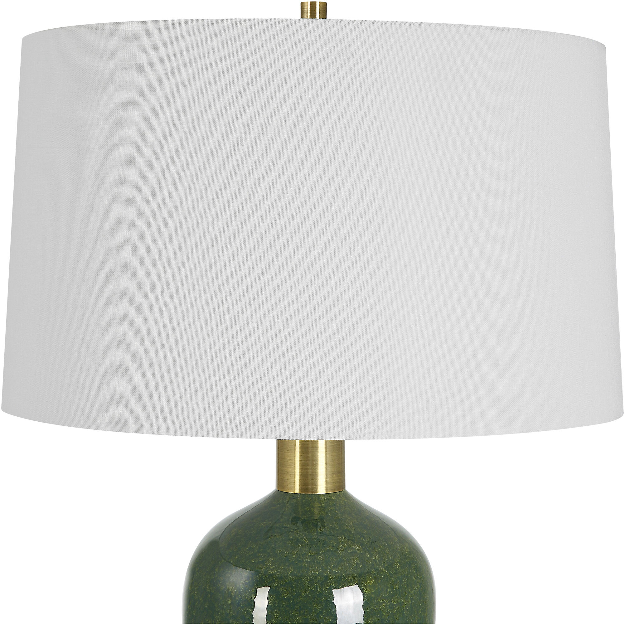 Verdell 29 inch 150.00 watt Mottle Dark Mossy Green Glaze and Antiqued Brass Table Lamp Portable Light