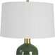 Verdell 29 inch 150.00 watt Mottle Dark Mossy Green Glaze and Antiqued Brass Table Lamp Portable Light