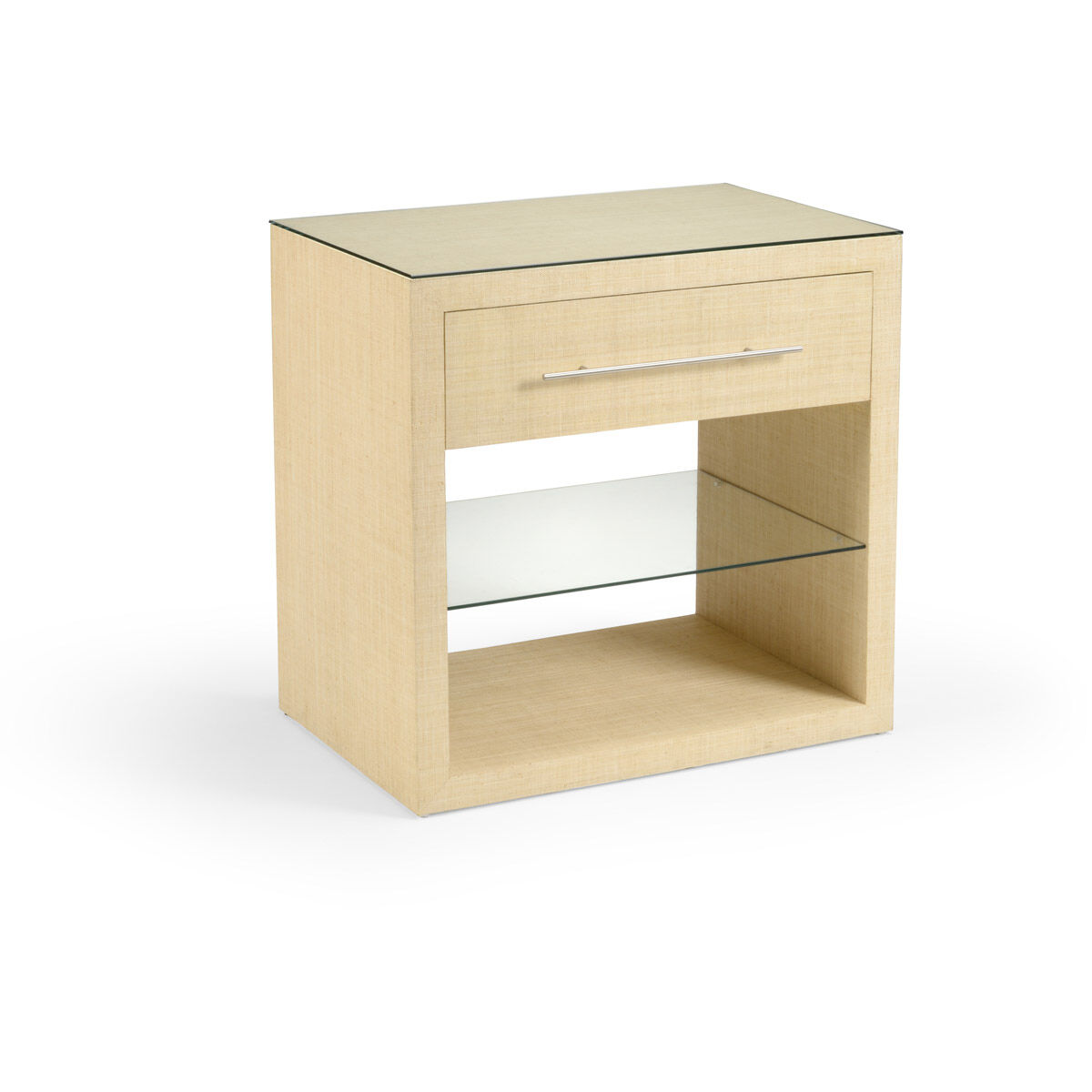 Wildwood 31 X 30 inch Natural/Clear/Brushed Nickel Side Table