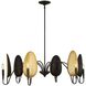 Warwick 6 Light 41.5 inch Black and Gold Textured Chandelier Ceiling Light