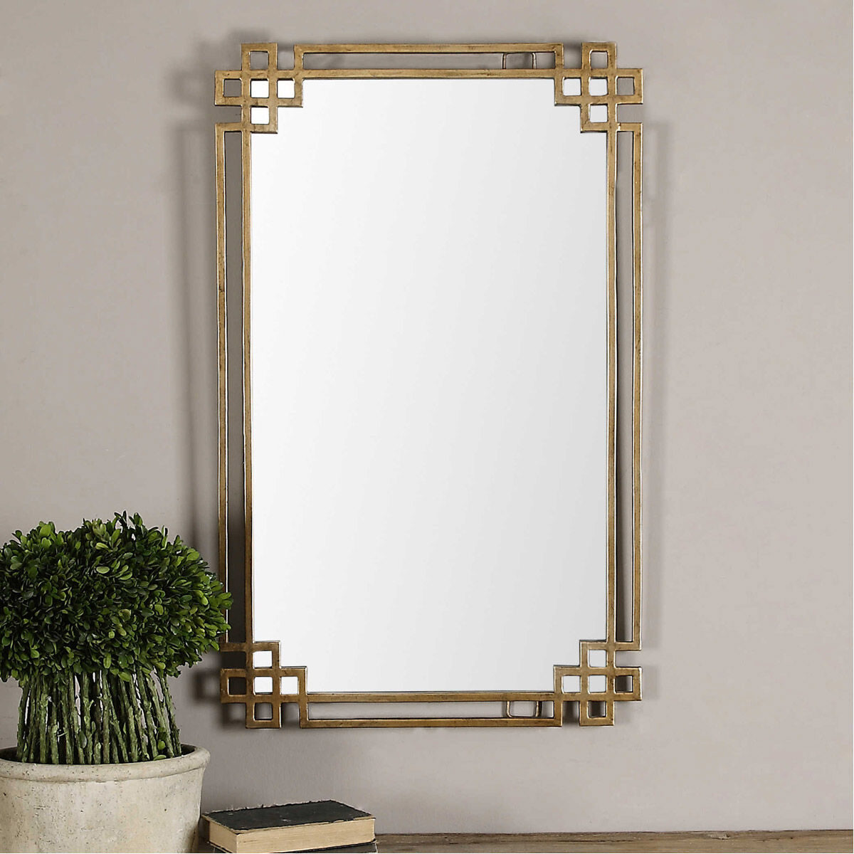 Devoll 37 X 23 inch Antique Gold Wall Mirror