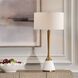 Avola 32 inch 100.00 watt White Marble and Antique Brass Table Lamp Portable Light