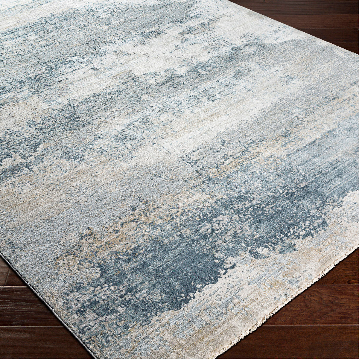 Bremen 89 X 60 inch Sage/Taupe/Light Gray/White/Pale Blue/Olive/Navy Rug, 5ft x 7.5ft