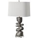 Free Flowing 28.5 inch 150.00 watt Tarnished Nickel Glaze and Clear Crystal Table Lamp Portable Light