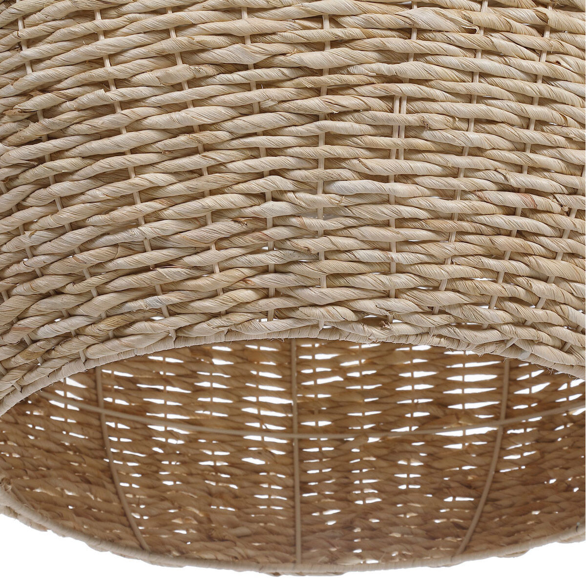 Seagrass 1 Light 24 inch Natural Woven Seagrass with Antique Brass Accents Pendant Ceiling Light