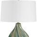 Tausha 25.5 inch 150 watt Greens And Blue Tones with Crystal and Antique Brass Table Lamp Portable Light